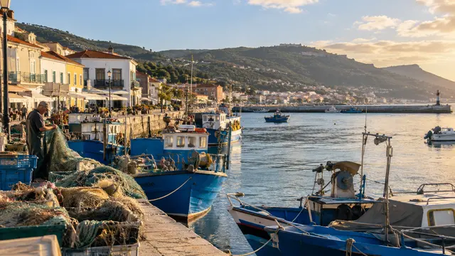 Setubal-inspired local fishing neighbourhood with a harbour view.